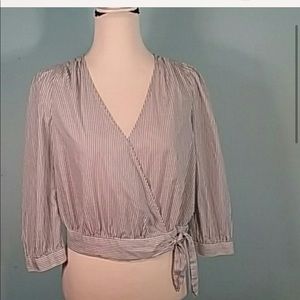 Madewell small wrap blouse striped